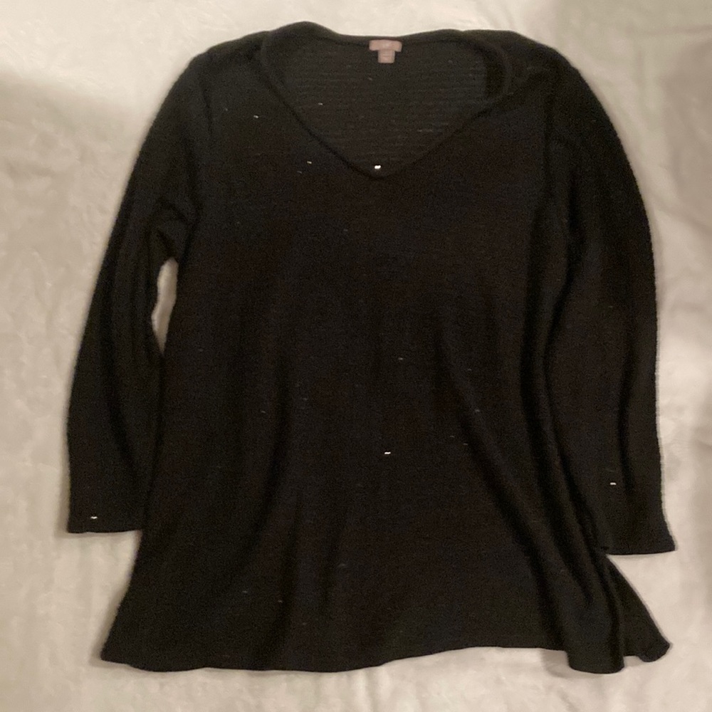 J. Jill Black Knit Sparkles Long Sleeve Top 2X